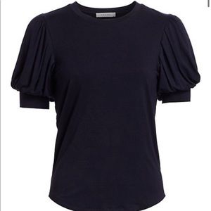 NWT Frame Denim Balloon Sleeve TShirt Top Navy